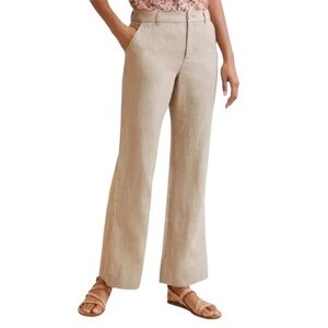 Garnet Hill Classic Linen Trousers size 10